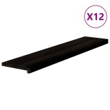 Cumpara ieftin Trepte de scara 12 buc maro inchis lemn masiv de stejar