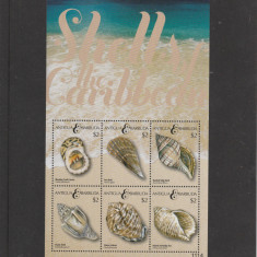 Antigua si Barbuda 2011-Fauna,Moluste,Scoici,bloc 6 valori,MNH,Mi.4912-4917KB