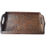 Tava sculptata manual decorativa decor casa tava de servire pentru farfurie mancare tava din lemn rustic