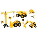 Set cu Vehicule de Construcții și Accesorii, Galben, Plastic, CMCLASS