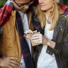 Plosca din otel inoxidabil cu invelis de lemn, 170 ml, argintiu, maro