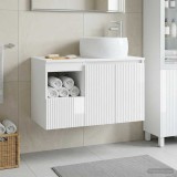 Cumpara ieftin Set dulap baie 2 buc. Alb foarte lucios 79,5 x 44,5 x 80 cm