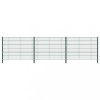 VidaXL Panou de gard cu st&acirc;lpi, verde, 5,1 x 1,2 m, fier