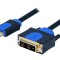 Cablu HDMI-DVI 3m Negru/Albastru