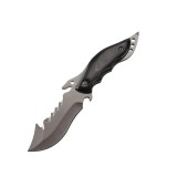 Cutit de Vanatoare cu Lama Zimtata Din Otel, Maner De Lemn, 24 cm