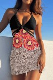 SW2219-151 Costum de baie din 3 piese cu sarong floral, S/M