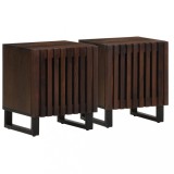 Gossi noptiere, 2 buc., 40x34x46 cm, lemn masiv de acacia