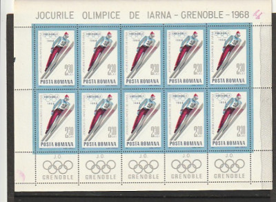 RO-JO DE IARNA-GRENOBLE 1968- 2,3 LEI COALA MICA DE 10 MARCI (LP 657 b) 1967 MNH foto