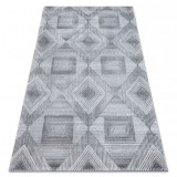 Covor Structural SIERRA G5011 țesute plate gri / negru - geometric, caro, 120x170 cm, Dreptunghi, Polipropilena