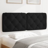 Pernă tăblie de pat, negru, 120 cm, catifea