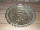 Vand strecuratoare veche,din cupru cositorit, diam-20 cm