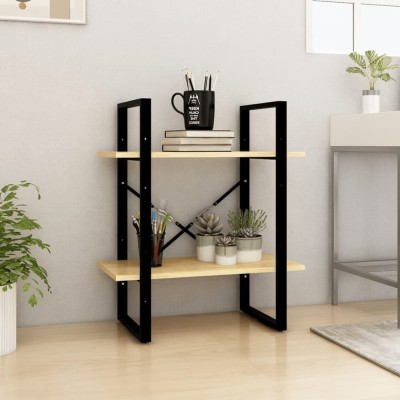 vidaXL Bibliotecă cu 2 rafturi, 60x30x70 cm, lemn masiv de pin 806432 foto