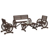 Gossi set mobilier de gradina, 4 piese, lemn masiv de brad