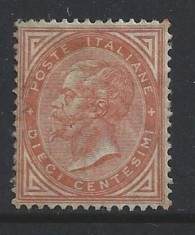 Italy 1863 King Viktor Emanuel II 10C Mi.17 MNG AM.429 foto