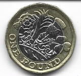 Marea Britanie / Anglia 1 pound 2017 modelul nou, aUNC