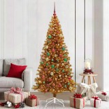 VidaXL Brad de Crăciun cu 300 LED cu suport Auriu 210 cm PET 3396642