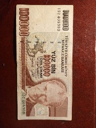 Bacnota 100.000 lire turcesti foto