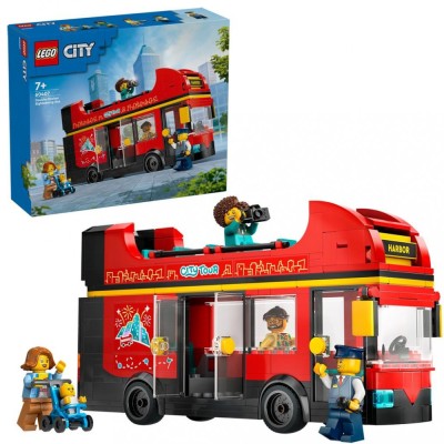 LEGO CITY AUTOBUZ TURISTIC ROSU CU ETAJ 60407 foto