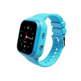 Ceas smartwatch pentru copii motto lt36, albastru cu localizare gps, buton sos, apel video, mesaje vocale si text, camera foto, Flippy