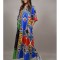 ROCHIE LUNGA CU BUZUNARE IMPRIMEU MANECA SCURTA MIRAGERO TALIE UNICA Multicolora