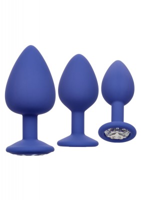 Set 3 Dopuri Anale Cheeky Gems Silicon Albastru foto