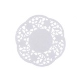Set 100 de hartie dantelata alba pentru platouri, rotunde, 11cm