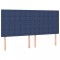 Tablii de pat, 4 buc, albastru, 80x5x78/88 cm, textil