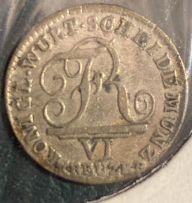 REGATUL WURTTEMBERG 6 KREUZERS FREDERIK I,(STATE GERMANE)/ARGINT(.333)/2,2g/22mm foto