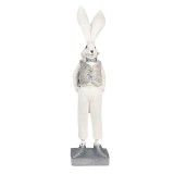 Cumpara ieftin Figurina Iepuras Paste Boy polirasina alba argintie 9x13x36 cm