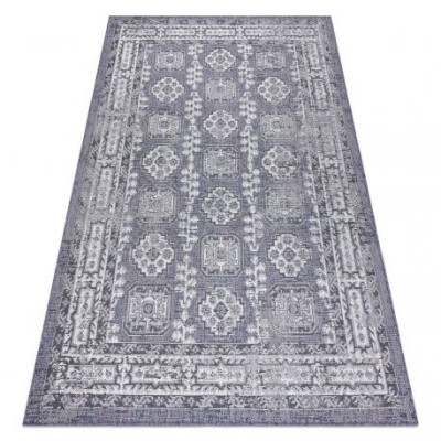 Covor SISAL SION Cadru, ornament, vintage 2832 țesute plate albastru / roz / ecru, 120x170 cm foto