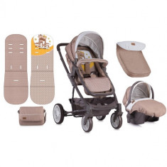 Carucior 3 in 1 S-500 2018 Beige &amp;amp; Yellow Happy Family foto