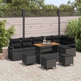 vidaXL Set de canapele pentru grădină 10 pcs Negru Rattan poli 3362549