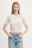 Tommy Jeans pulover culoarea bej, DW0DW20380