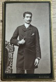 Foto cdv bărbat cu mustață. Atelier foto Eduard Pesky Bucuresci