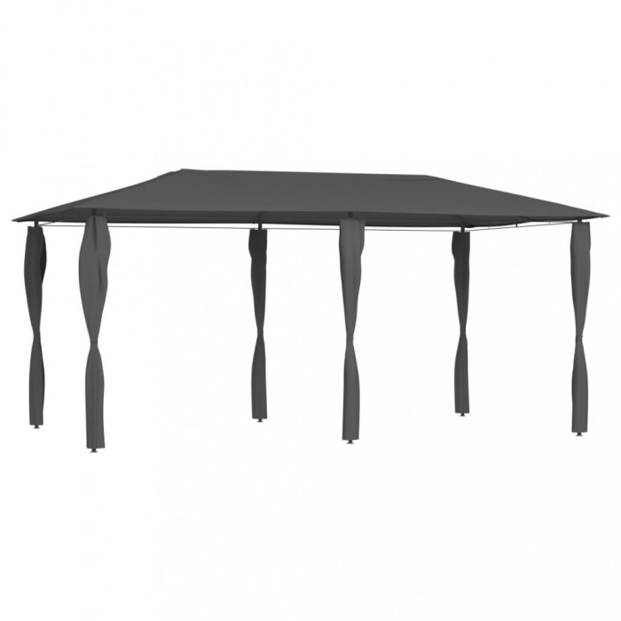 Gossi pavilion cu huse pentru stalpi, antracit, 3x6x2,6 m, 160 g/m2