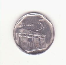 Cuba 5 centavos 2002 aUNC - casă colonială foto