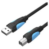 Cablu USB Vention, USB B (T) la USB A (T), 1.5m, 480 Mbps, PVC, negru, &quot;VAS-A16-B150&quot; (timbru verde 0.18 lei) - 6922794717589