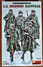Kit U.S. SOLDIERS RAINWEAR Firma MINIART Cod 35245 Scara 1/35 Piese 134 DIORAMA MACHETA FIGURINE ASAMBLARE HOBBY WWII SOLDAȚI GERMANI AMERICANI RUȘI