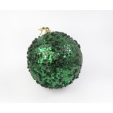 Glob de Craciun - Foam Bauble Pine Green Glitter, 8cm | Kaemingk