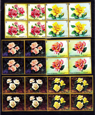 Umm al Qiwain 1972 Flowers Roses imperf x 4 Mi.675-80 MNH E.186 foto