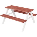 Outsunny Set Masă de Picnic pentru Copii, Masă și Băncuțe din Lemn, Mobilier de Grădină pentru Copii, Jocuri de Exterior, V&acirc;rsta 3-8 Ani, Maro | Aosom