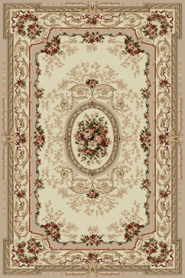 Covor Model Lotos 568-100, Marime 50 x 80 cm, Crem, Inaltime Fir 8 mm, Antialergic, Polipropilena, Living, Dormitor, Sufragerie, Birou foto