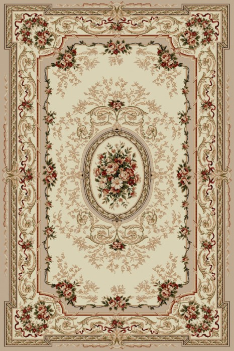 Covor Model Lotos 568-100, Marime 50 x 80 cm, Crem, Inaltime Fir 8 mm, Antialergic, Polipropilena, Living, Dormitor, Sufragerie, Birou