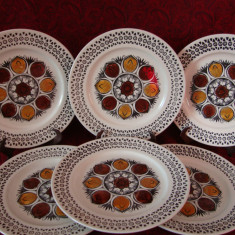 SET 6 FARFURII MICC DEJUN - PORTELAN ENGLEZESC IRONSTONE -KATHIE WINKLE- OCTOBER