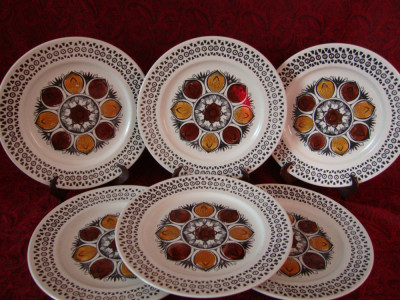 SET 6 FARFURII MICC DEJUN - PORTELAN ENGLEZESC IRONSTONE -KATHIE WINKLE- OCTOBER foto