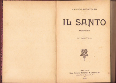 HST C4125N Il santo di Antonio Fogazzaro 1925 foto
