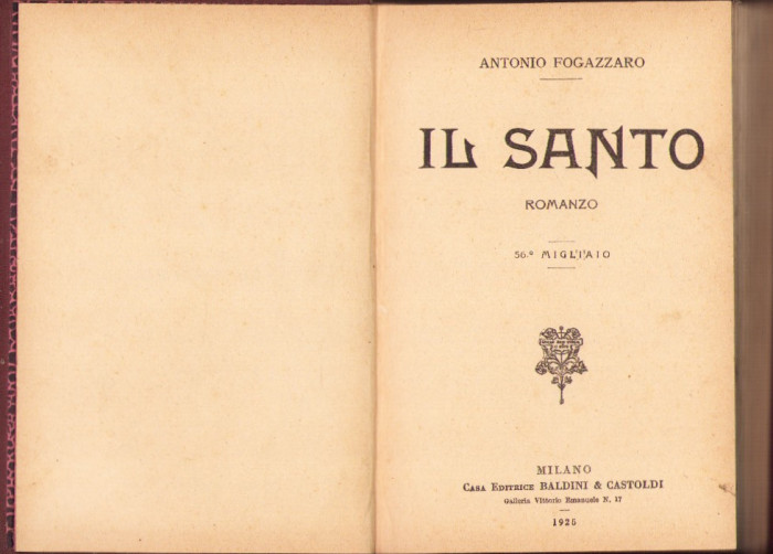 HST C4125N Il santo di Antonio Fogazzaro 1925