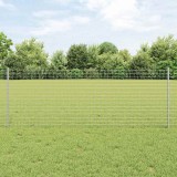 Stalp de gard incorporat 44 buc. Argintiu 120 cm