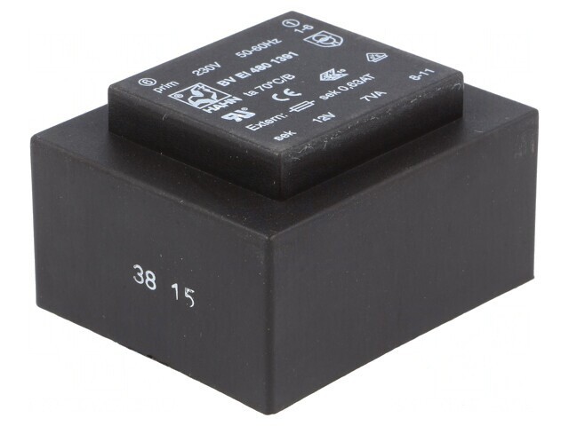 Transformator &icirc;ncapsulat 7VA 230V 12V 583mA PCB