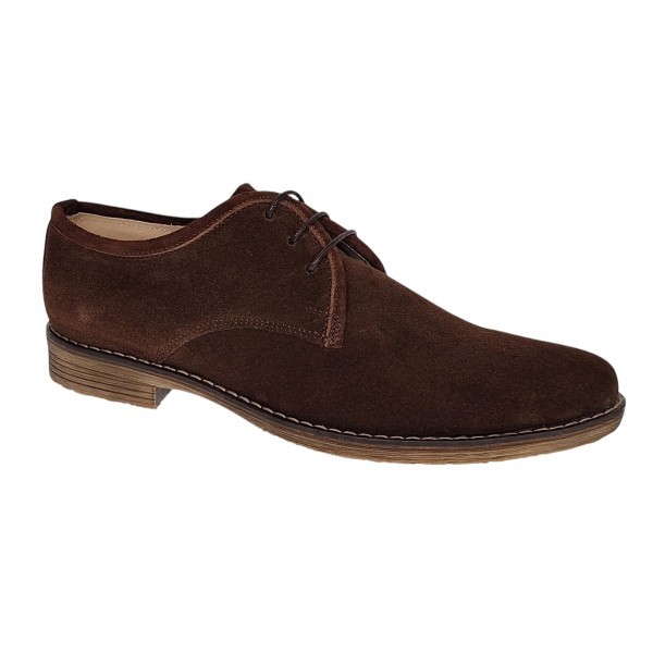 Pantofi barbati casual din piele naturala intoarsa maro PRAMFM